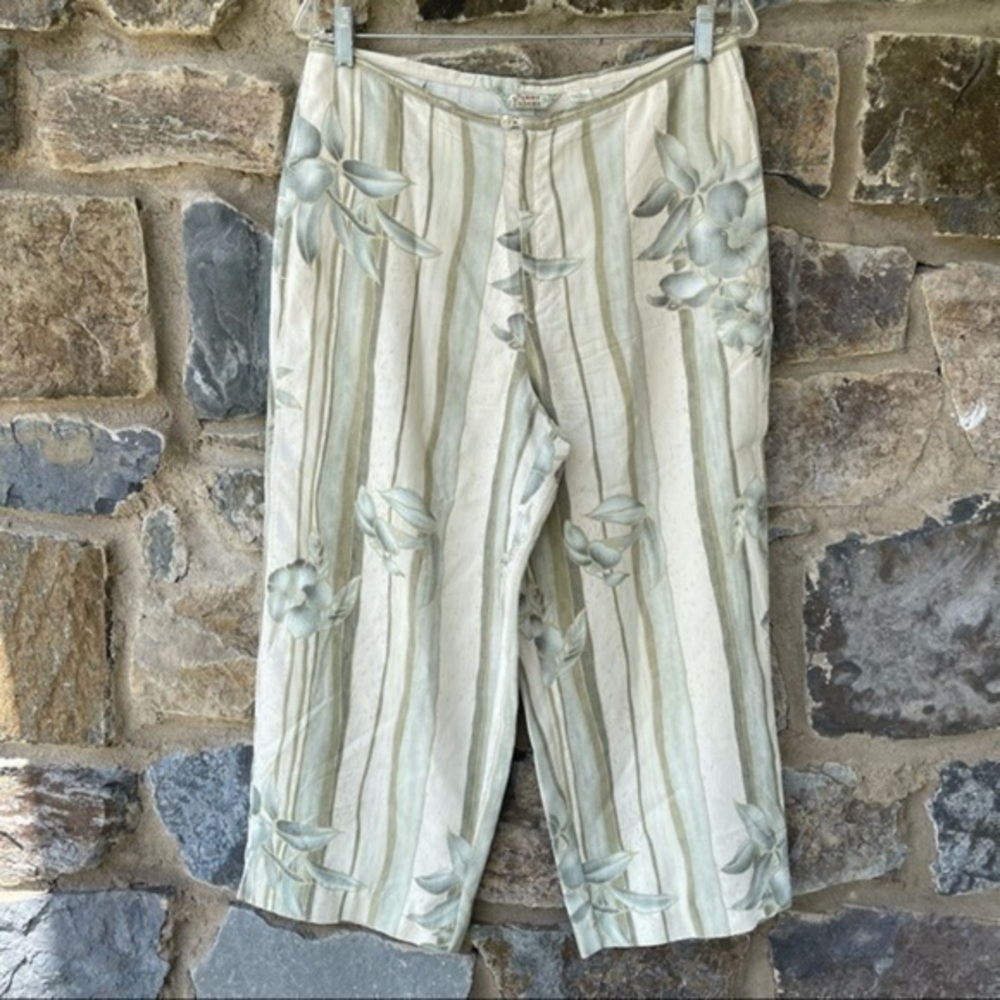 Tommy Bahama Silk Cropped Ankle Pants Wide Leg 10
